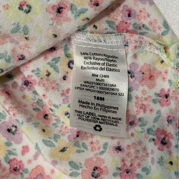 Wonder Nation Floral Romper with Green Gingham Trim - Picture 4 of 4